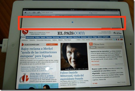 Web del pais.com vista con un iPad: el banner superior no se muestra ni se ofrece una alternativa