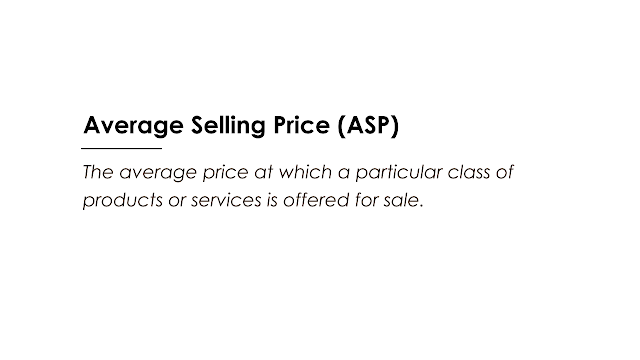 The average price at which a particular class of products or services is offered for sale.