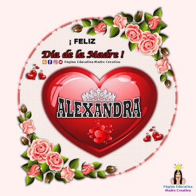 Nombre Alexandra - Cartelito por el Día de la Madre