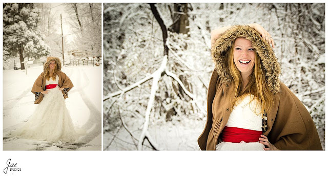  Snowy Outdoor Bridal Session Lynchburg