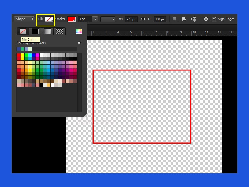 Membuat persegi bolong di photoshop