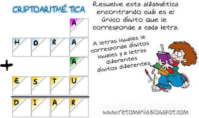 Alfamética, Criptoaritmética, Problemas criptoaritméticos, De regreso a Clases, Desafíos matemáticos, Juego de Letras