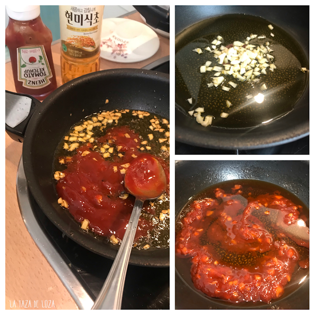 Preparación de la salsa coreana