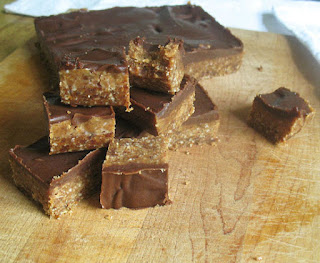 Raw Peanut Butter Cocoa Maple Squares