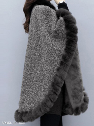 Fashion all-match bat sleeve woolen casual cloak