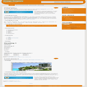 free blogger template Orange Template