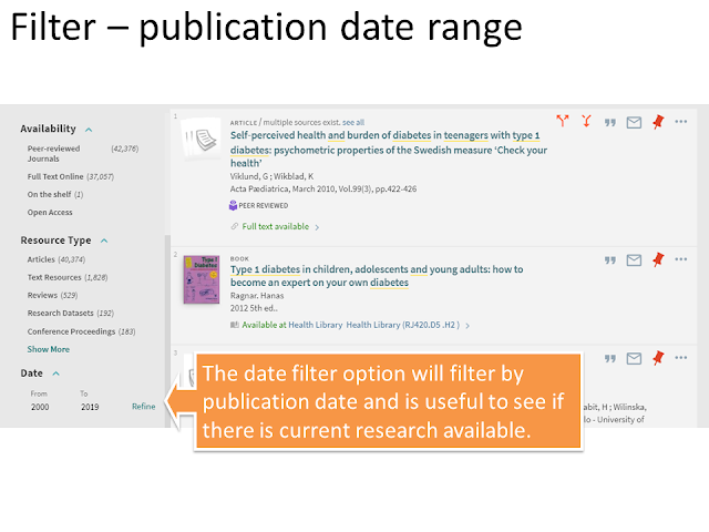 View of the Date filter option