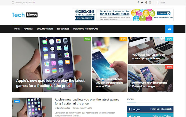 Tech News Tech News blogger theme