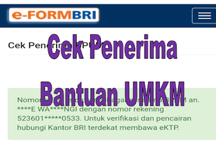 Cek E- Form Bri Umkm 2021 / Cek Bpum 2021 Di Eform Bri Co Id Bpum Beserta Cara Cairkan Uang Bpum Rp2 4 Juta Dari Kemenkop Ukm Pikiran Rakyat Depok - 2021 için en son bpum bri umkm check uygulaması şunları içerir.