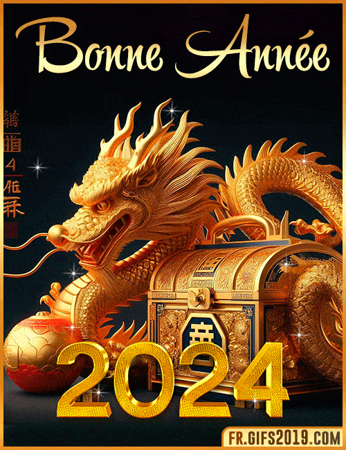 Dragon dor bonne annee 2024 gif