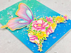 #cardbomb, #mariawillis, The Ton, Simon Says Stamp, #butterfly, #flowers, #watercolor, #tonicstudios, #tonicstudiosusa, #nuvo, #nuvodreamdrops, #distressoxideinks, Ranger Ink, #inkblending, #stamps, #ink, #paper, #cards, #art, #handmade, #handmadecards, #cardmaking, 