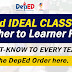 DepEd Ideal Class Size, Teacher to Learner Ratio (KG, G1-G4, G5-G10, SHS)