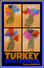 photo of: Turkeys Painted from Footprints with Feathers via RainbowsWithinReach