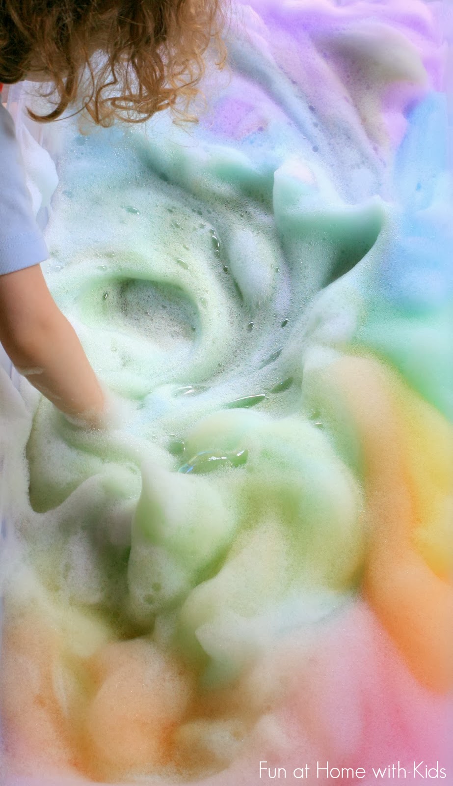 How to Make Rainbow Soap Foam For Sensory Play 