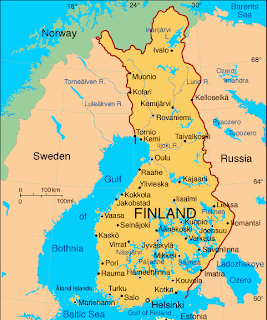 Mapa de Finlandia Fisico Politico