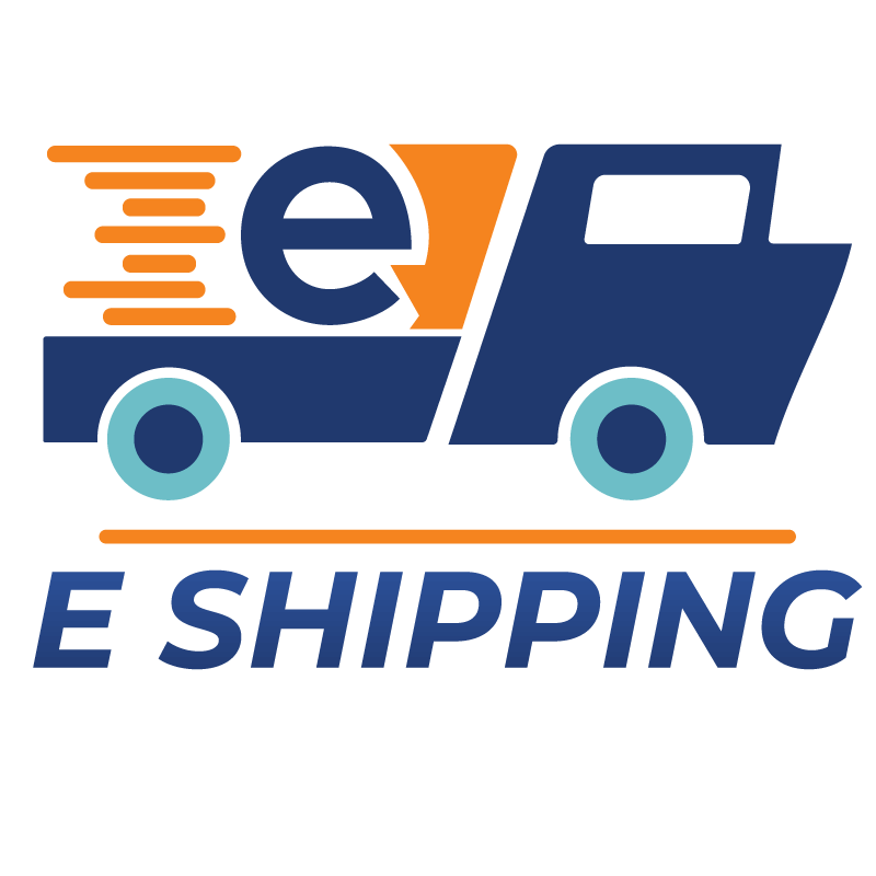 Flat minimalist E shipping logo Design