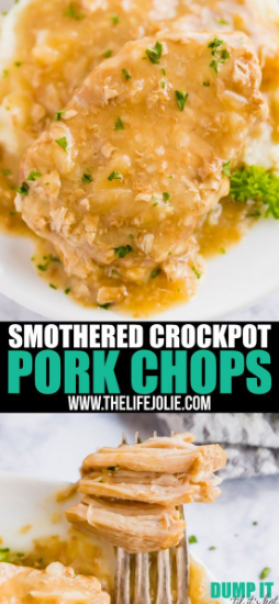  these Smothered Crock Pot Pork Chops are the ultimate fall Smothered Crock Pot Pork Chops