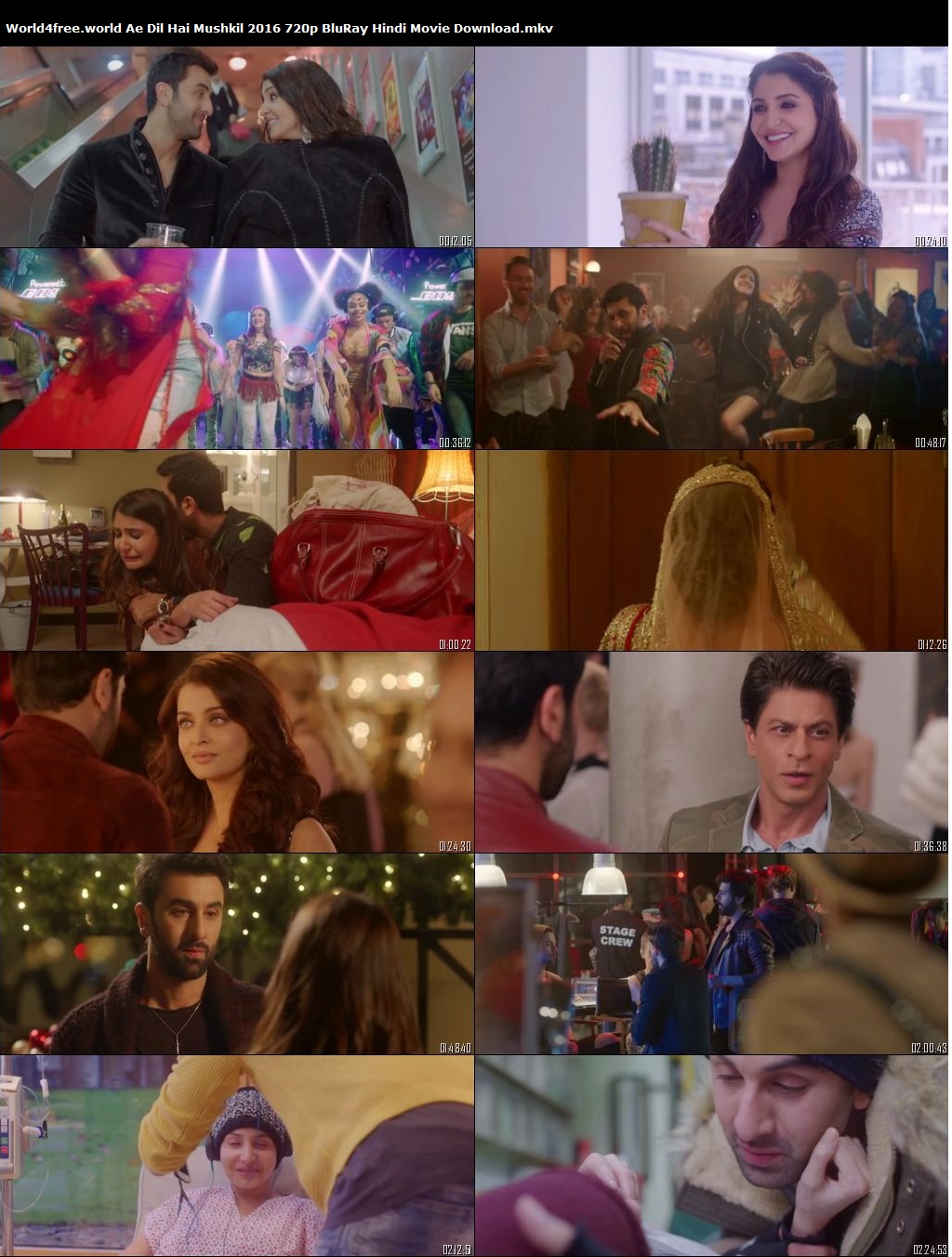 Screen Shoot of Ae Dil Hai Mushkil 2016 720p BluRay Hindi Movie Download