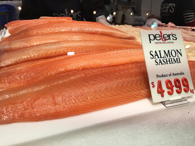 Sydney Fish Market - Salmon Sashimi