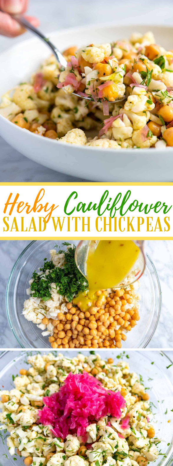 Herby Cauliflower Salad with Chickpeas #vegetarian #glutenfree