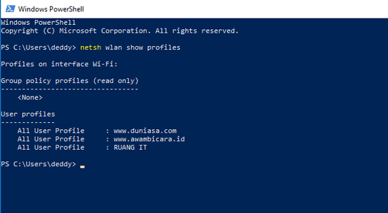 cara melihat password wifi dengan command prompt line windows