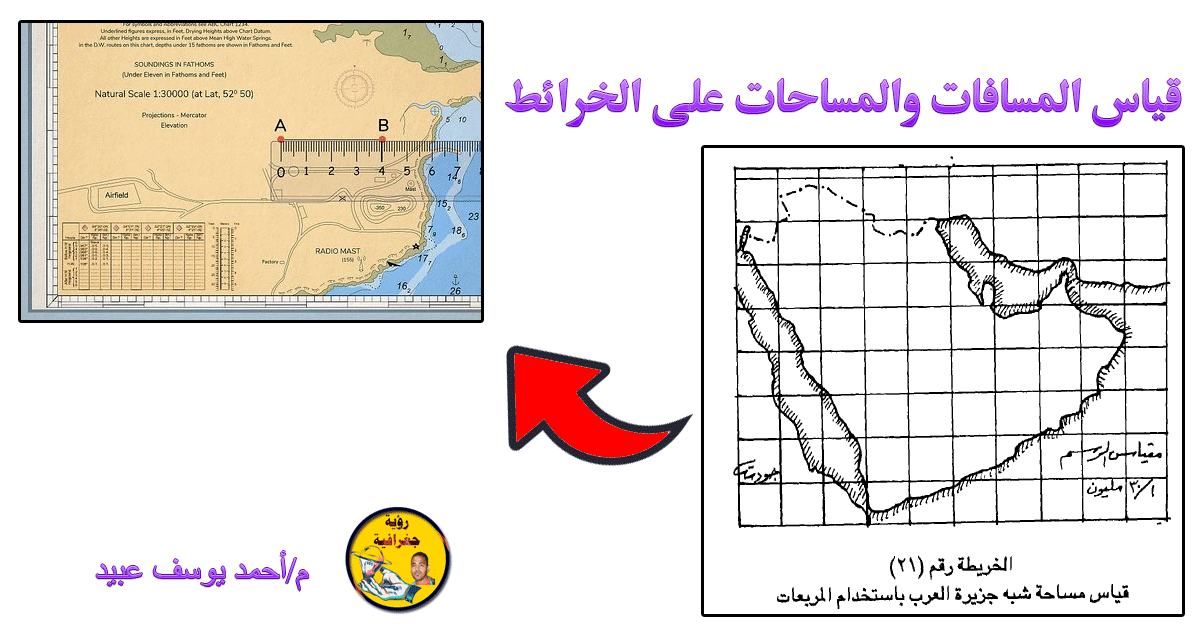 قياس المسافات والمساحات على الخرائط