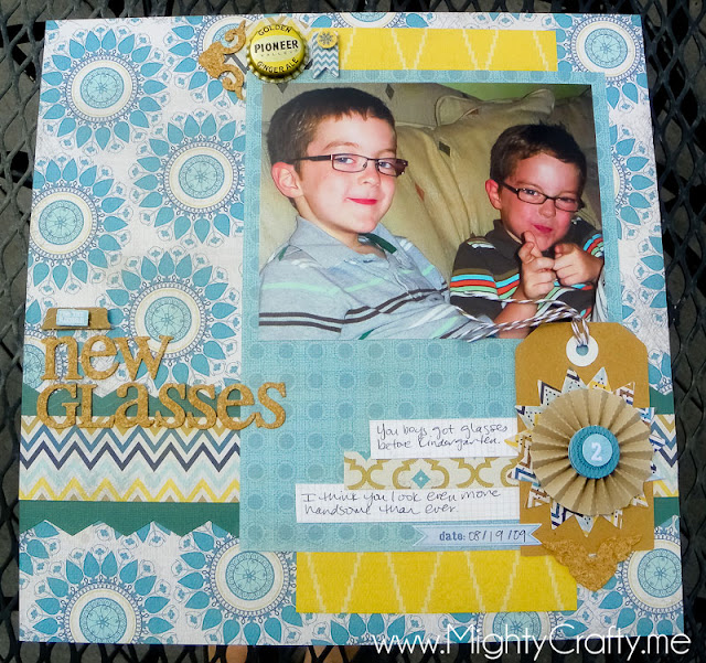 June 2012 sketch layout for Boys Rule Scrapbook Kit - MightyCrafty.me