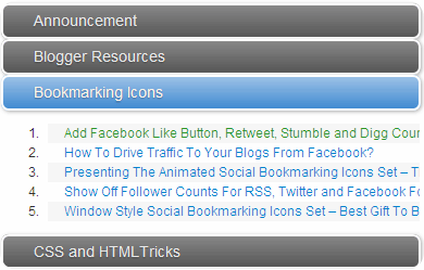 table of contents for blogger