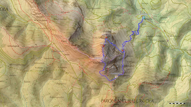 Mapa Ruta Anboto Arista Norte o de Frailia