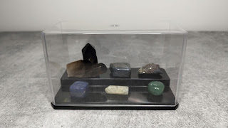 Displaying my crystals using the display case