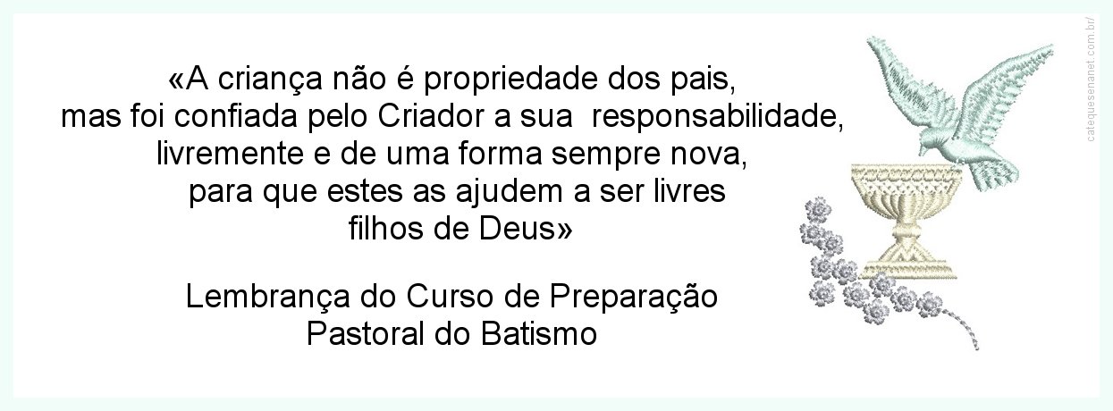 Paróquia Senhor Deus Menino: Padrinhos batismo qual 