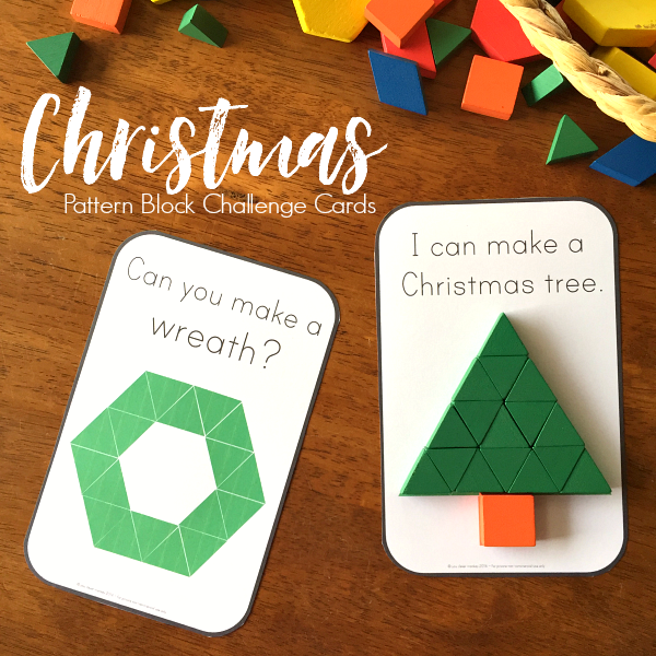 Christmas Pattern Block Challenge Cards | you clever monkey