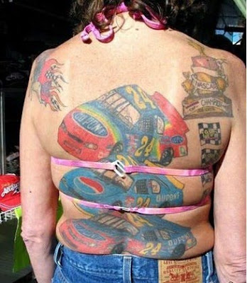 This NASCAR back tattoo is disturbing in more ways than one