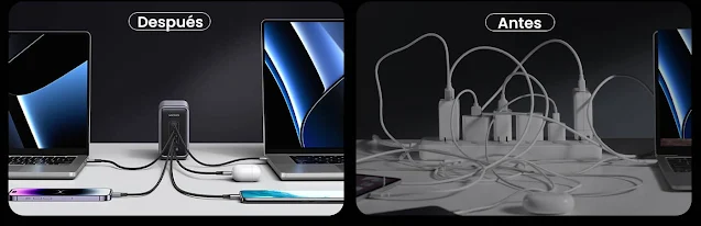 carga dispositivos con pocos cables