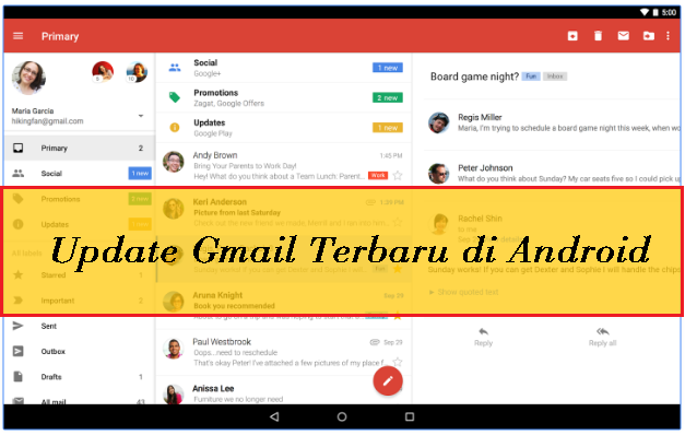 Update Gmail Terbaru di Android