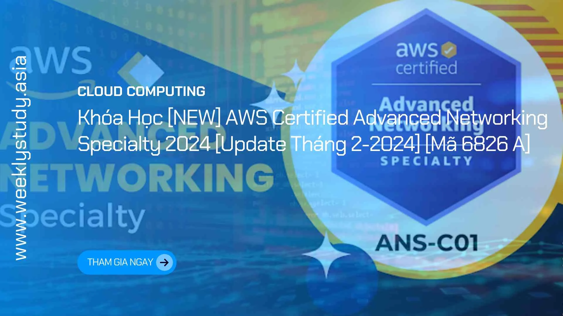 Khóa Học [NEW] AWS Certified Advanced Networking Specialty 2024 [Update Tháng 2-2024] [Mã 6826 A]