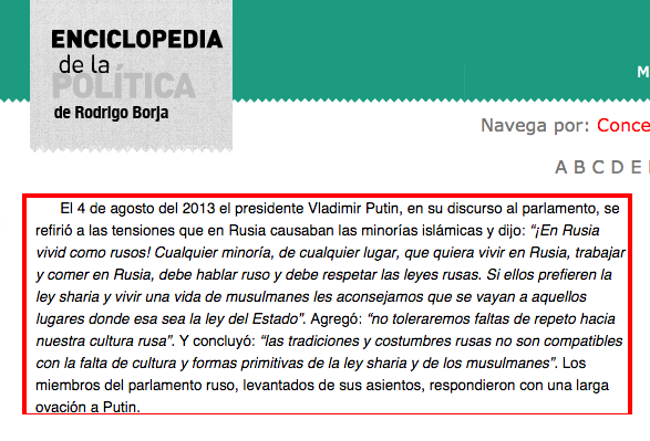  Cazahoax Putin 4 Agosto 2013 Rodrigo Borja difunde mentira