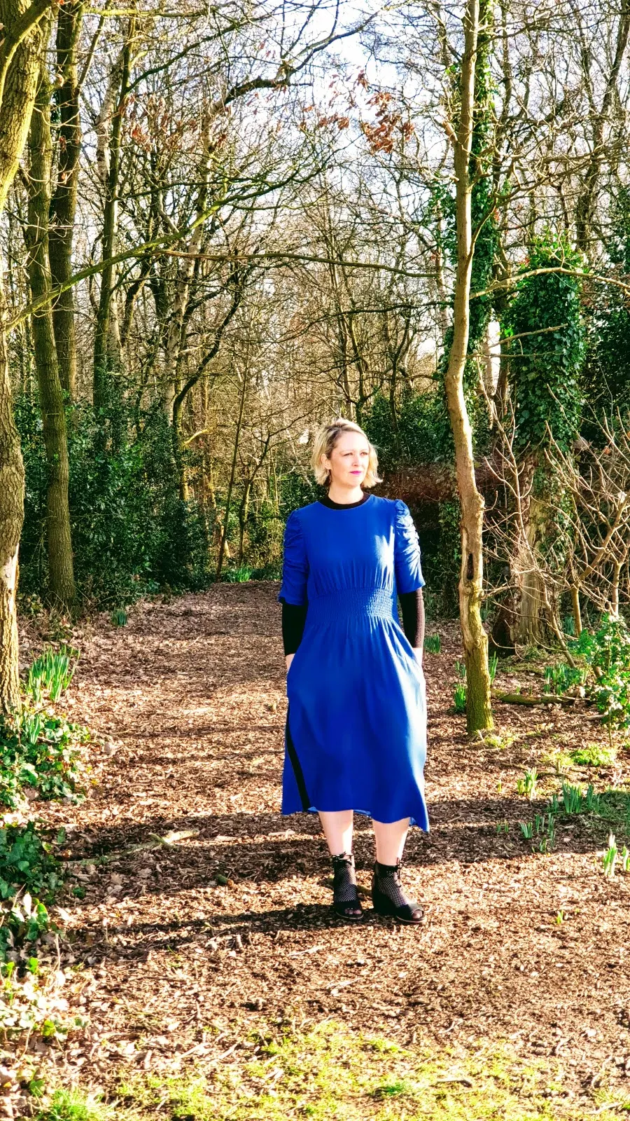 Navy Marks & Spencer Dress And Summer Sandals 2019