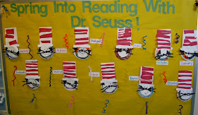 photo of: Dr. Seuss Bulletin Board for Preschool, Cat in the Hat Art Project
