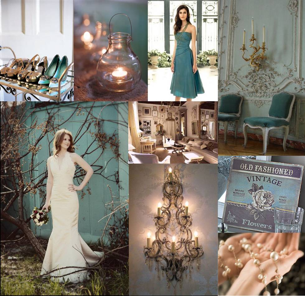 teal and brown wedding colors