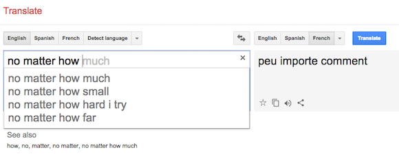 Google Translate Autocomplete
