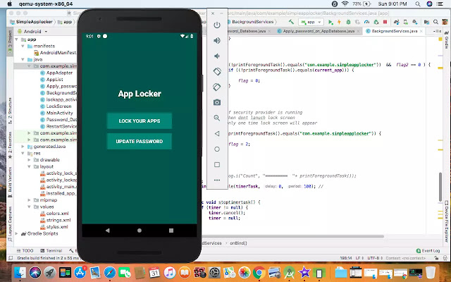 How to make App locker in Android studio Oreo