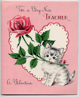 Vintage Teacher Valentines Day Card