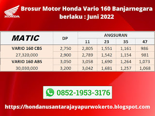 Brosur Motor Honda Vario 160 Banjarnegara Juni 2022