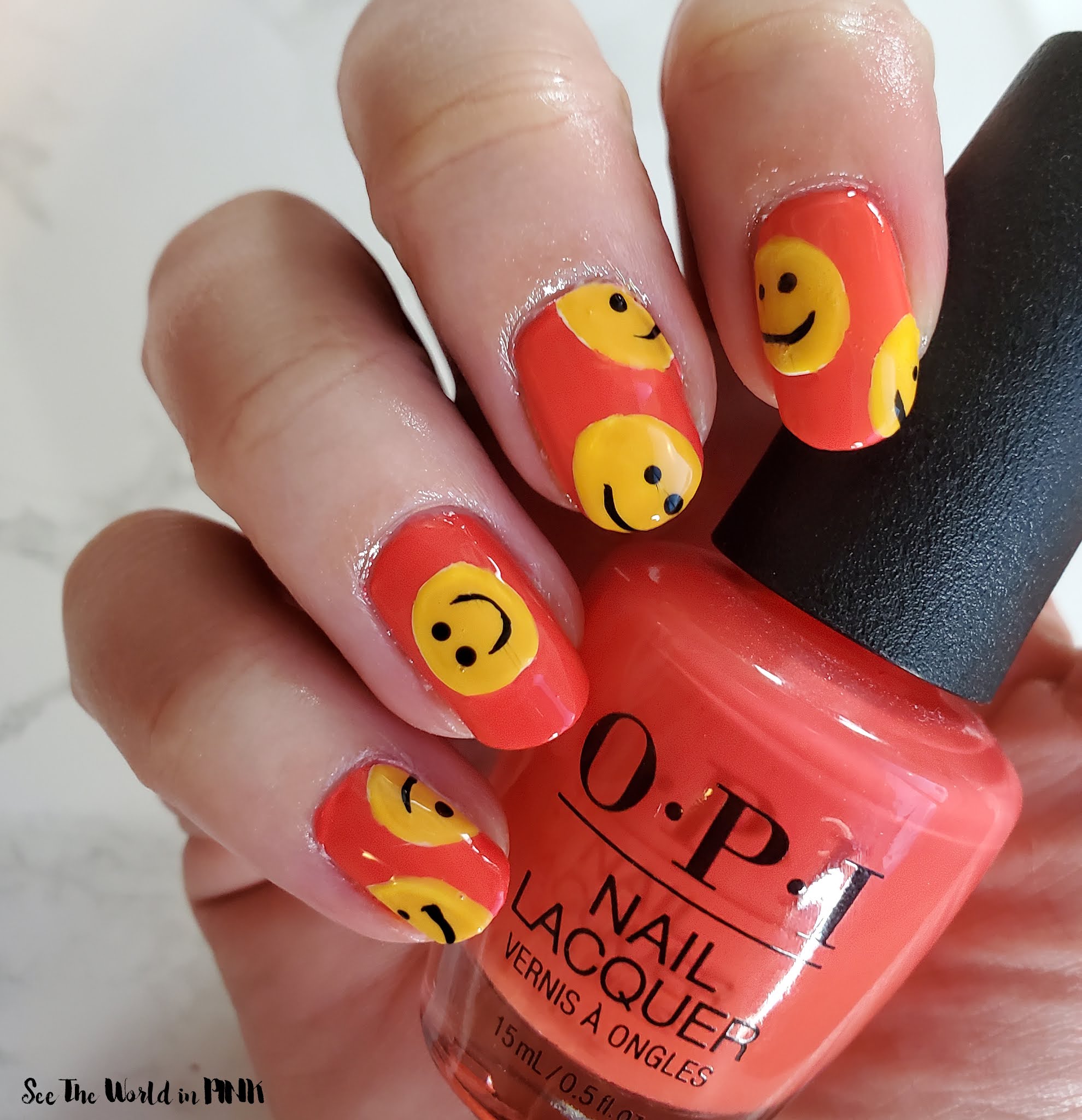 Manicure Monday - Bright, Happy Face Nails