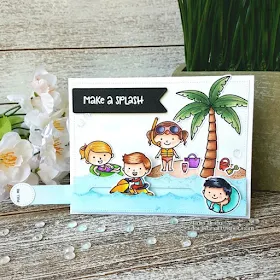 Sunny Studio Stamps: Beach Babies Summer Customer Card by Lori Uren 