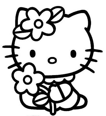 Pics Of Hello Kitty Coloring Pages. Cute Hello Kitty print and