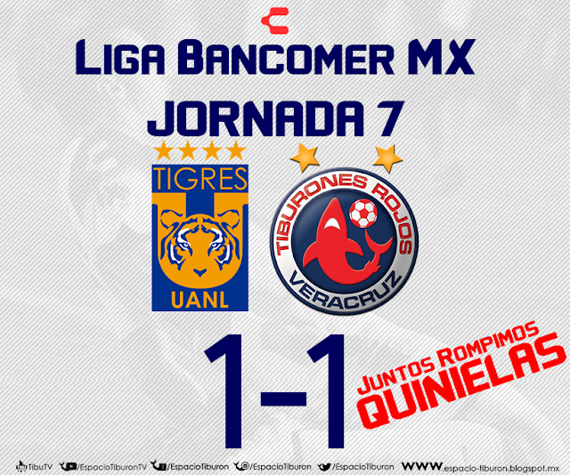 TIBURONES ROJOS VIENE DE ATRAS Y EMPATA CON TIGRES UANL