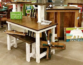 bar, reclaimed wood, barnwood, table, http://bec4-beyondthepicketfence.blogspot.com/2016/04/easy-ladder-shelf.html