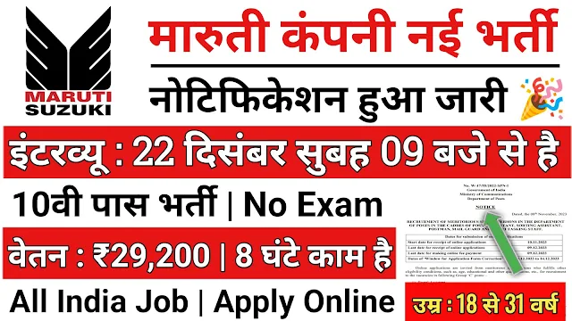 Maruti Suzuki Company Recruitment